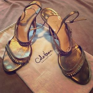 Cole Haan Gold Strappy Sandals